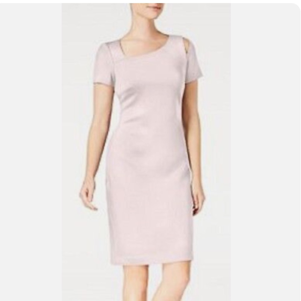 Calvin Klein Asymmetric Cutout Stretch Scuba Dress